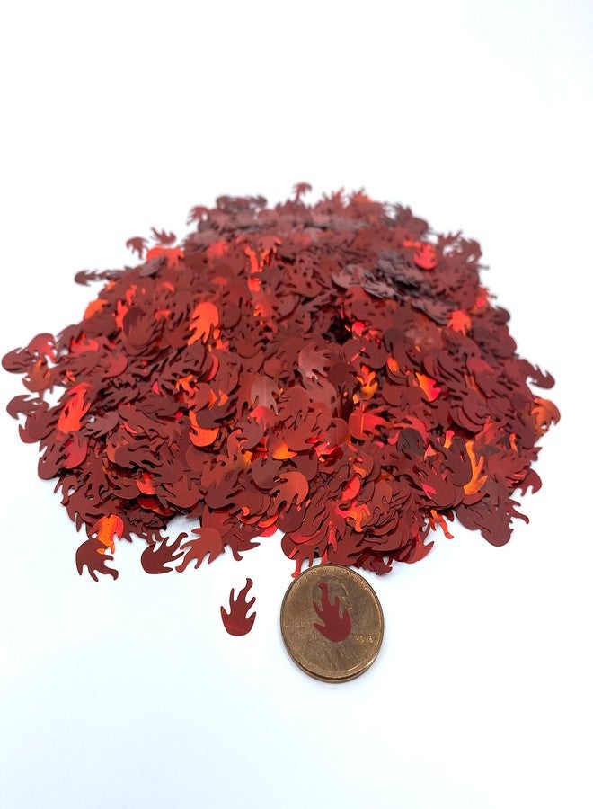Prnnt Fire Flame Glitter Shape Holographic red Glitter for face, Body, Hair, Nail Art and Craft Loose Glitter Nail Crafts Resin Confetti Sequence (1oz) - Image 2