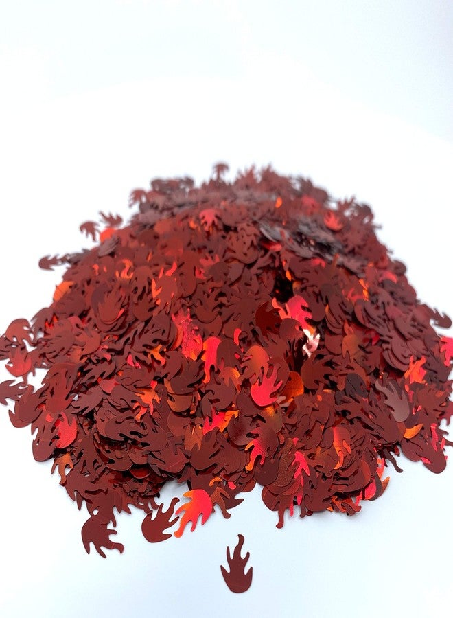 Prnnt Fire Flame Glitter Shape Holographic red Glitter for face, Body, Hair, Nail Art and Craft Loose Glitter Nail Crafts Resin Confetti Sequence (1oz) - Image 1