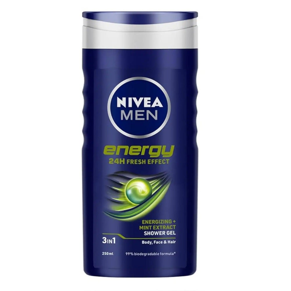 Nivea Men Energy 24H Fresh Effect 3in1 Shower Gel with Mint Extract- 250ml