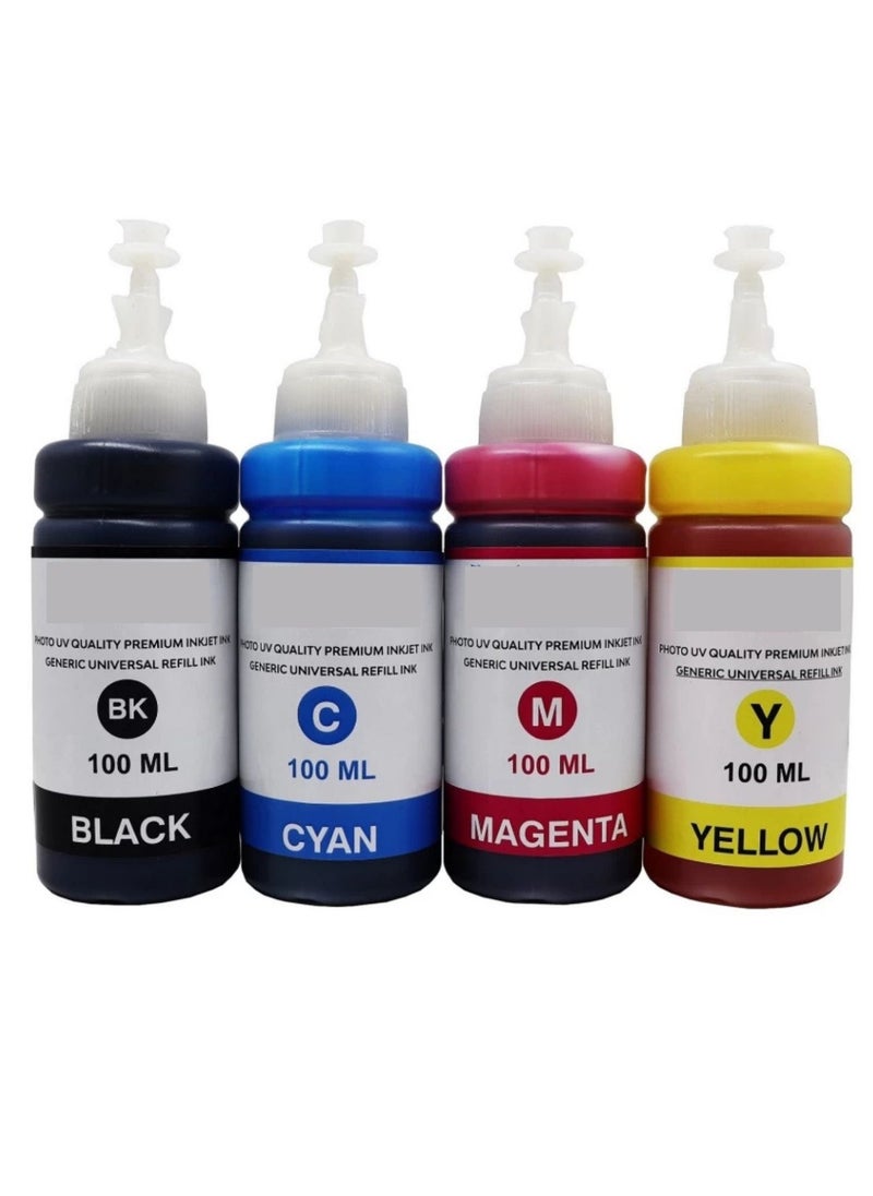 Terabyte Universal Printer Ink/Refill Dye Ink suitable for refilling and ink tank printers 4-Pack  - Image 1