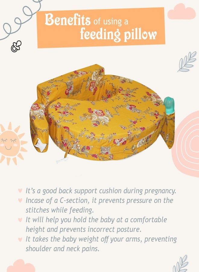 Gordon Nursing Pillow for Breastfeeding, Nursing and Posture Support with Pocket and Removable Slipcover Made in Eco Friendly Soft Fabric (Honey) - Image 3