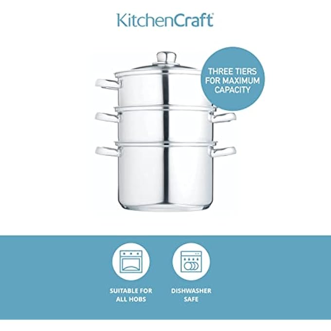 قدر بخاري من الفولاذ المقاوم للصدأ بثلاث طبقات من كيتشن كرافت، مقاس 22 سم - Image 4