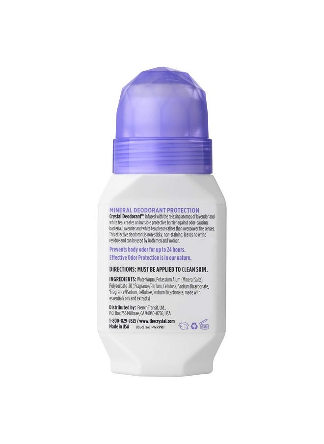 CRYSTAL ESSENCE CRYSTAL Deodorant Aluminum Free Mineral Deodorant Roll-On for Women & Men, Lavender & White Tea - Paraben Free - Certified Cruelty Free & Vegan Deodorant - Prevents Odor Up to 24 Hours ,2.25 Fl Oz (Pack of 3),21661-3  - Image 2