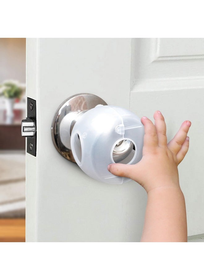 dreambaby Dreambaby EZY-Fit Door Knob Child Proof Safety Covers - Fits Most Standard Doorknobs - Suitable for Push & Twist Locks - White - 3 Pack - Model L908  - Image 1