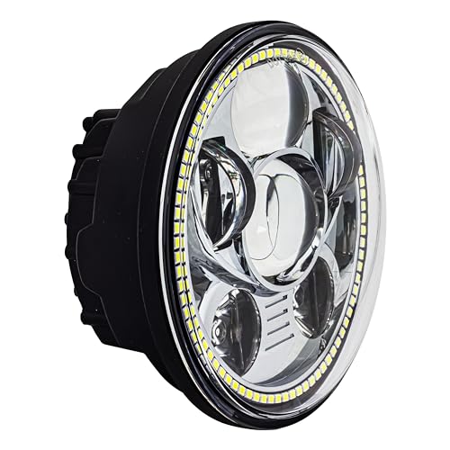 Eagle Lights 8900CG3H-SCOUT Indian Scout Motorcycle Headlight with White Halo Ring, Fits 2015+ Scout 60, Scout and Bobber, Chrome - Image 3