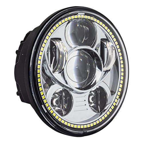 Eagle Lights 8900CG3H-SCOUT Indian Scout Motorcycle Headlight with White Halo Ring, Fits 2015+ Scout 60, Scout and Bobber, Chrome - Image 2