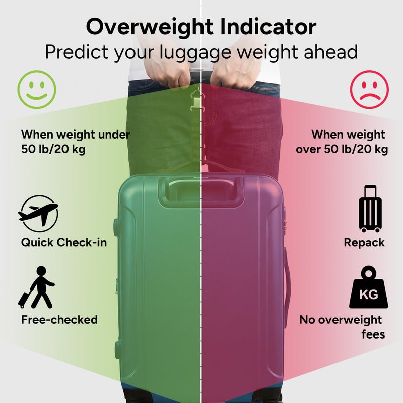 travel inspira Digital Luggage Scale – Portable Hanging Suitcase Weight Scale for Travel, 110 lb Capacity, Backlit LCD Display, Prevents Airport Overweight Fees, Battery Included, Black Stainless - Image 4