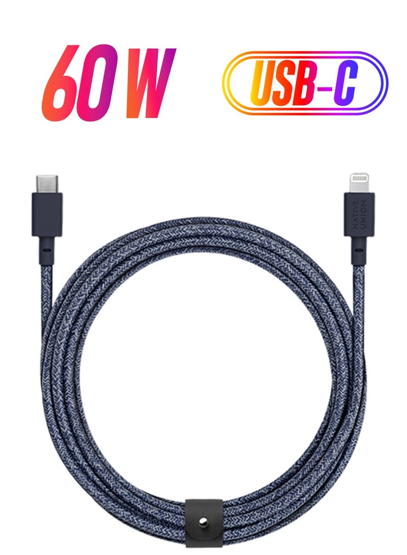 ناتيف يونيون كابل شحن برو من USB-C إلى USB-C ازرق نيلي - Image 1