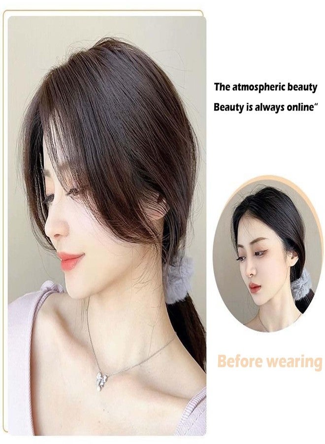 Aeenioy Front Hair Extensions for Women, Extensions for Thinning Hair, Extension for Instant Volume, Brown Black Hairs Topper for Women - Image 4