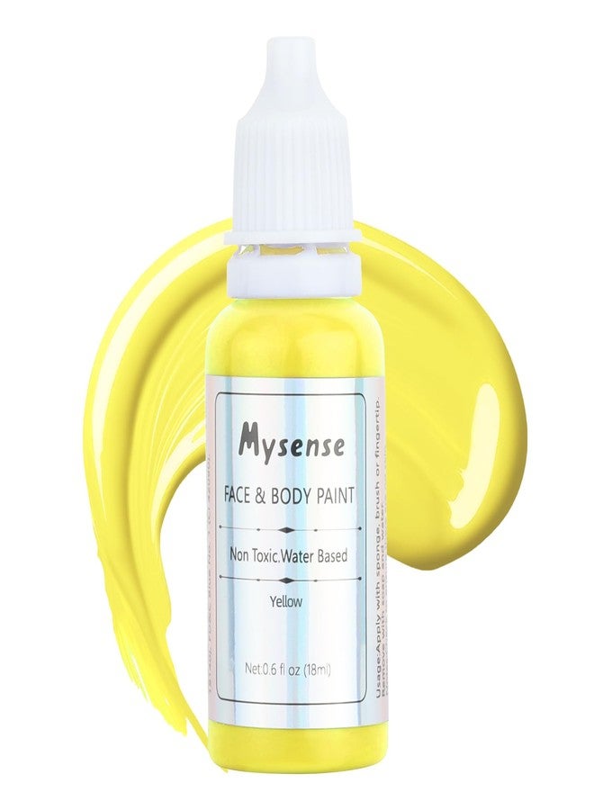 Mysense Yellow Face Body Paint,Water Based Washable Face Paint,Non-toxic Cream Body Paint for Adults and Children,Yellow Facepaint for Halloween Lion Tiger Cosplay Makeup,0.6oz - Image 1
