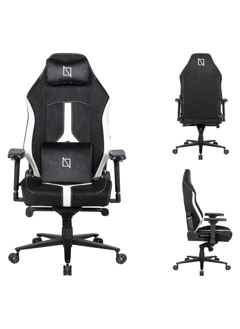 نافو - كرسي ألعاب Navodesk Apex Pro Evo Series عالي الظهر، مساند ذراع معدنية قابلة للتبديل من MAG، دعم قطني في 4 اتجاهات، نظام هيدروليكي من الفئة 4، إمالة 155 درجة، قماش HyperSuede، أبيض ثلجي | APEXPR-EVOHS-WT - Image 1