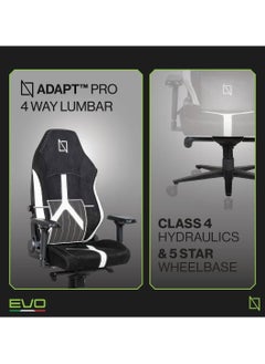 نافو كرسي ألعاب Navodesk Apex Pro Evo Series عالي الظهر، مساند ذراع معدنية قابلة للتبديل من MAG، دعم قطني في 4 اتجاهات، نظام هيدروليكي من الفئة 4، إمالة 155 درجة، قماش HyperSuede، أبيض ثلجي | APEXPR-EVOHS-WT  - Image 4
