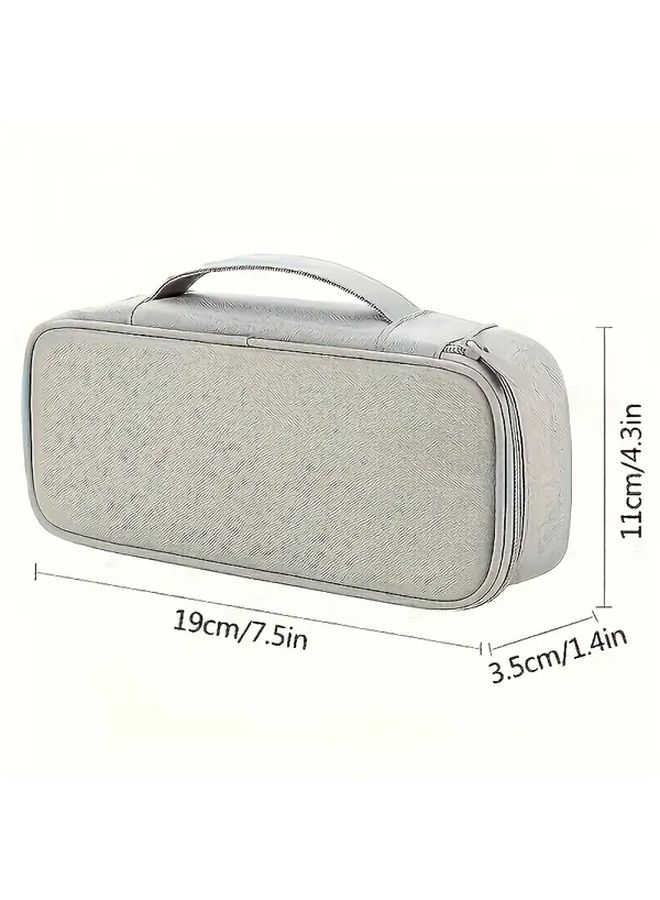 Compact Pink Portable Electronic Storage Bag Lightweight Travel Organizer For Cables Mouse Power Bank Multi Functional Digit Protector With Mesh Pocket Easy To Care Fabric Electronic Storage Travel Case - Image 3