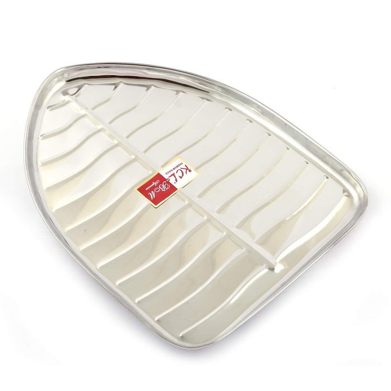 KCL Stainless Steel Leaf Shaped Banana PlatesDinner PlatesLunch Plates 6 Unit Diameter 235 Cms no 00 2 - Image 3