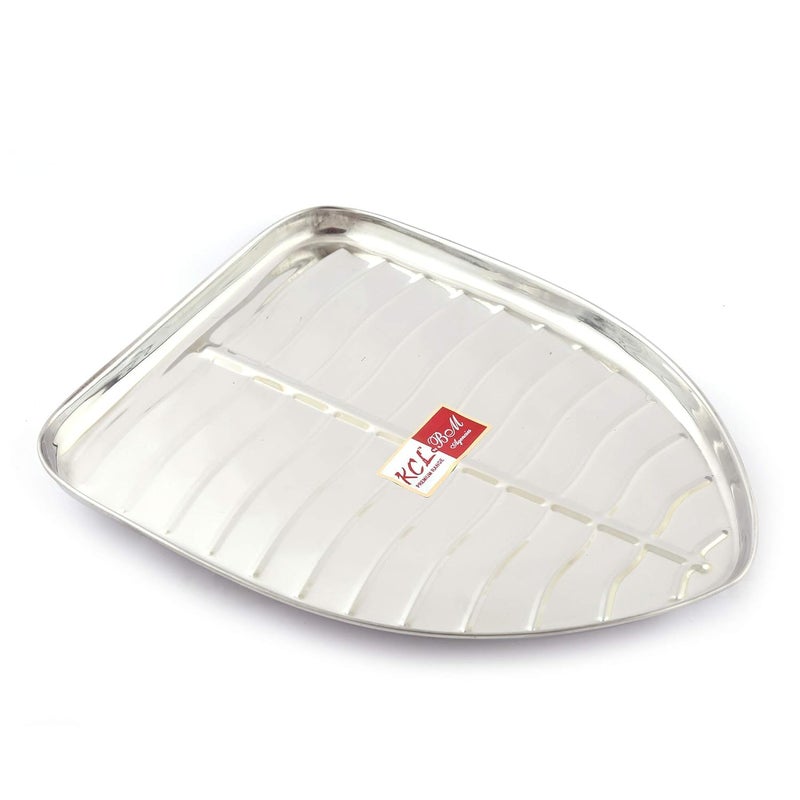KCL Stainless Steel Leaf Shaped Banana PlatesDinner PlatesLunch Plates 6 Unit Diameter 235 Cms no 00 2 - Image 2