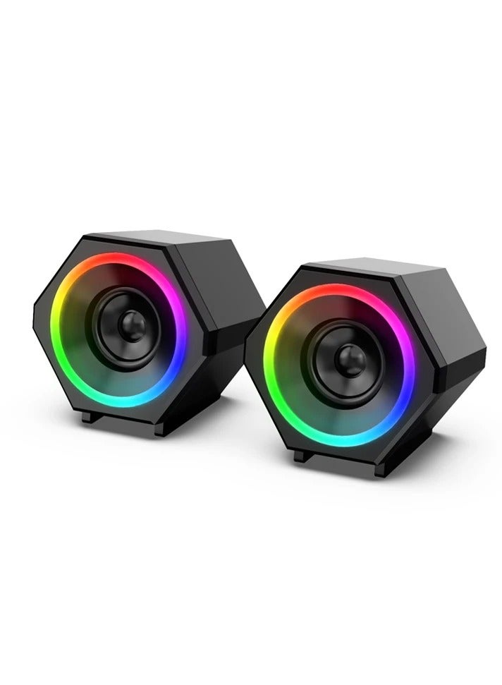 Kisonli L-6060 Wired USB Speaker – Powerful Sound with Modern Illuminated Design for PC and Laptop - Image 1