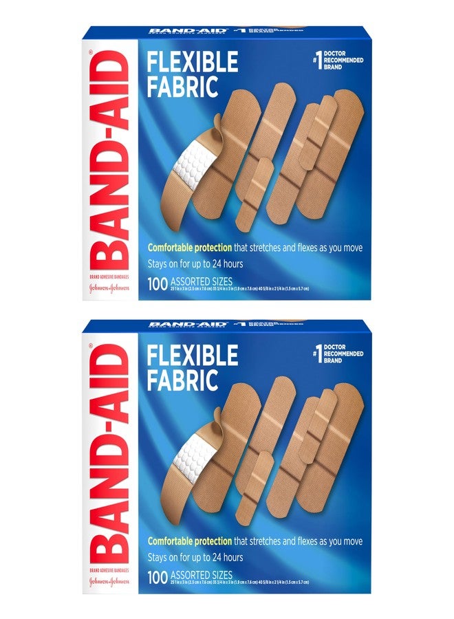 BAND-AID Brand Flexible Fabric Adhesive Bandages with Memory-Weave Fabric, Quilt-Aid Comfort Pad & Hurt-Free Pad; Wound Care for Minor Cuts, Scrapes, & Wounds, Assorted Sizes, 2 x 100 Count - Image 1