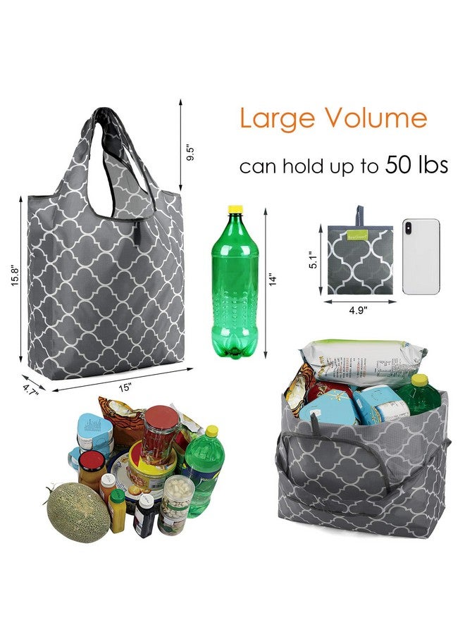 BeeGreen Shopping Bags For Groceries Foldable Reusable Grocery Bags Heavy Duty 6 Pack Cute Holiday Gift Bags Large Bags For Women Cloth Bags With Handles Polyester Tote bag Bulk Gifts - Image 1