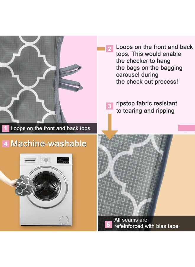 BeeGreen Shopping Bags For Groceries Foldable Reusable Grocery Bags Heavy Duty 6 Pack Cute Holiday Gift Bags Large Bags For Women Cloth Bags With Handles Polyester Tote bag Bulk Gifts - Image 4