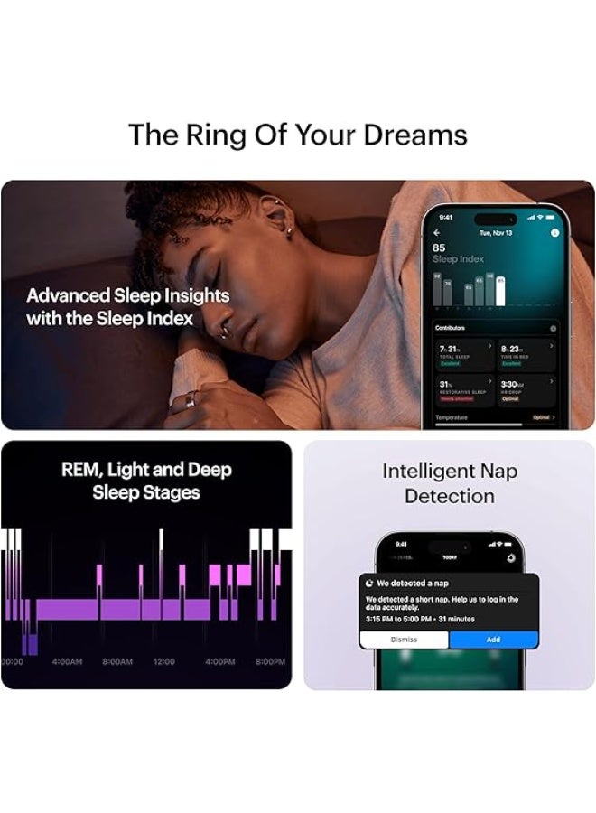 ULTRAHUMAN ULTRAHUMAN Ring AIR - Advanced sleep-tracking wearable, HRV & Temperature Monitoring, Track workout, Matte Grey  - Image 4