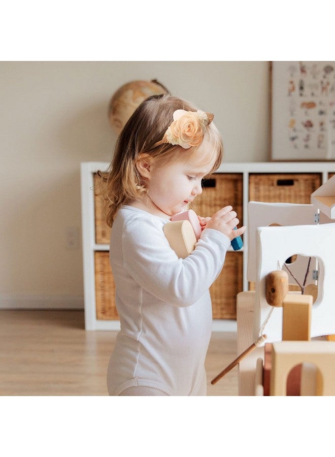 Cinaci 5 Pack White Pink Delicate Rose Flower Nylon Headbands Floral Hair Bows Daisy Flowers Headband Elastic Hair Bands Easter Christmas Hair Accessories for Baby Girls Newborns Infants Toddlers Kids - Image 5