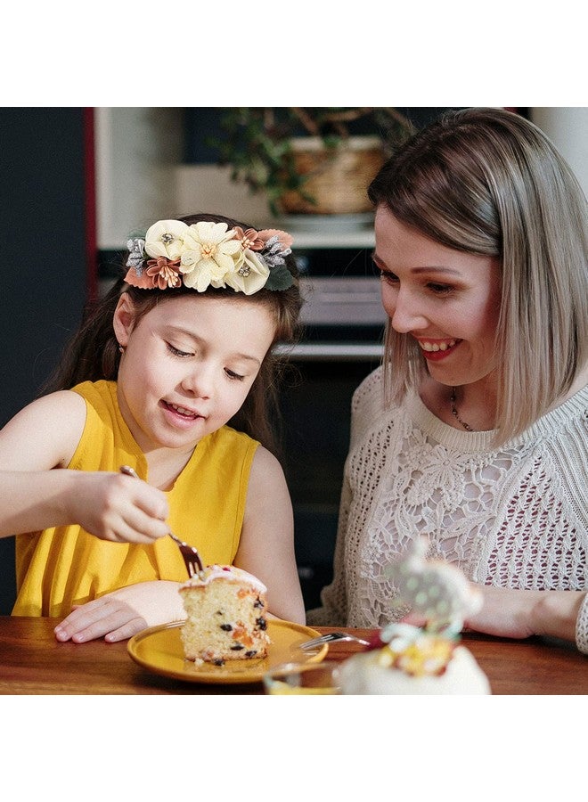 Cinaci 5 Pack White Pink Delicate Rose Flower Nylon Headbands Floral Hair Bows Daisy Flowers Headband Elastic Hair Bands Easter Christmas Hair Accessories for Baby Girls Newborns Infants Toddlers Kids - Image 3