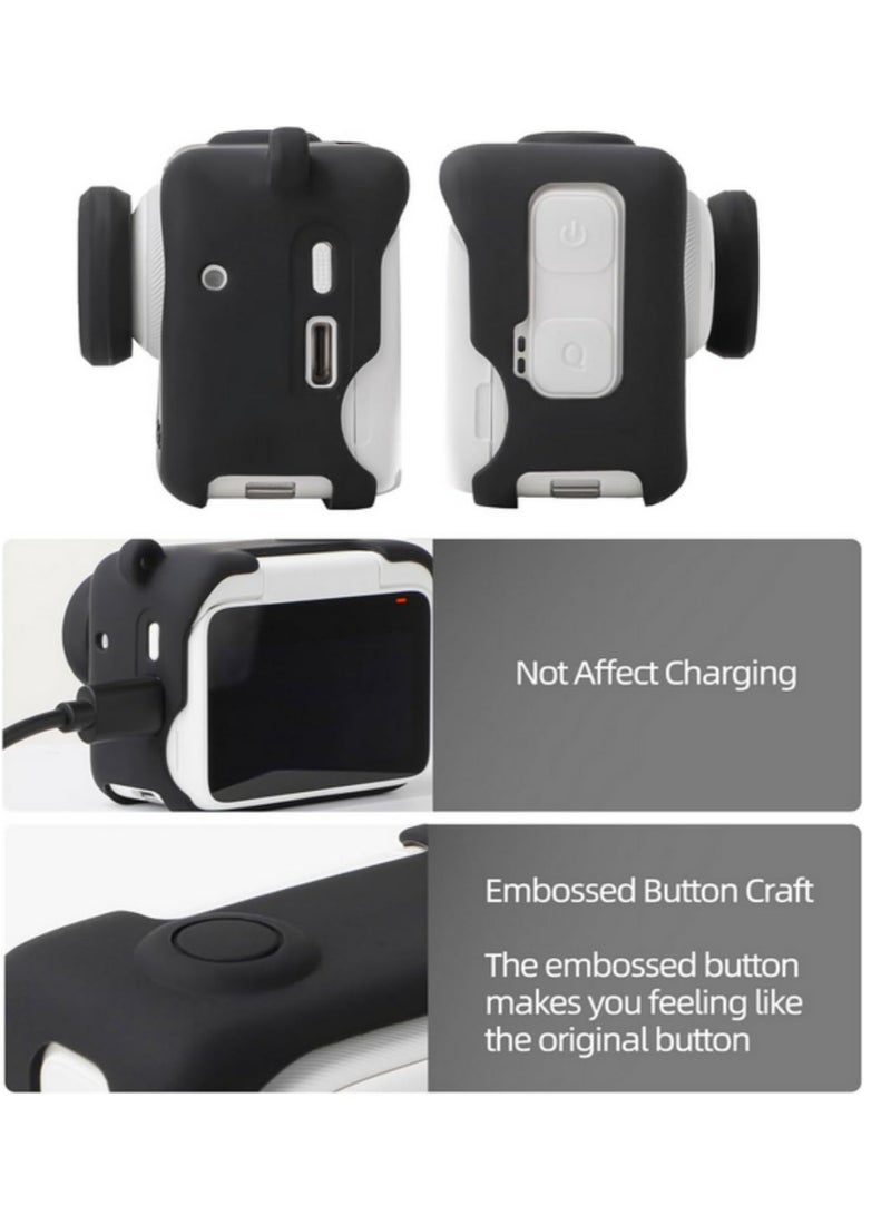 Soft Case with Lens Cap Rubber Shell Silicone Protective Case Housing Protector For Insta360 Go 3S Thumb Camera Accessories Black - Image 3