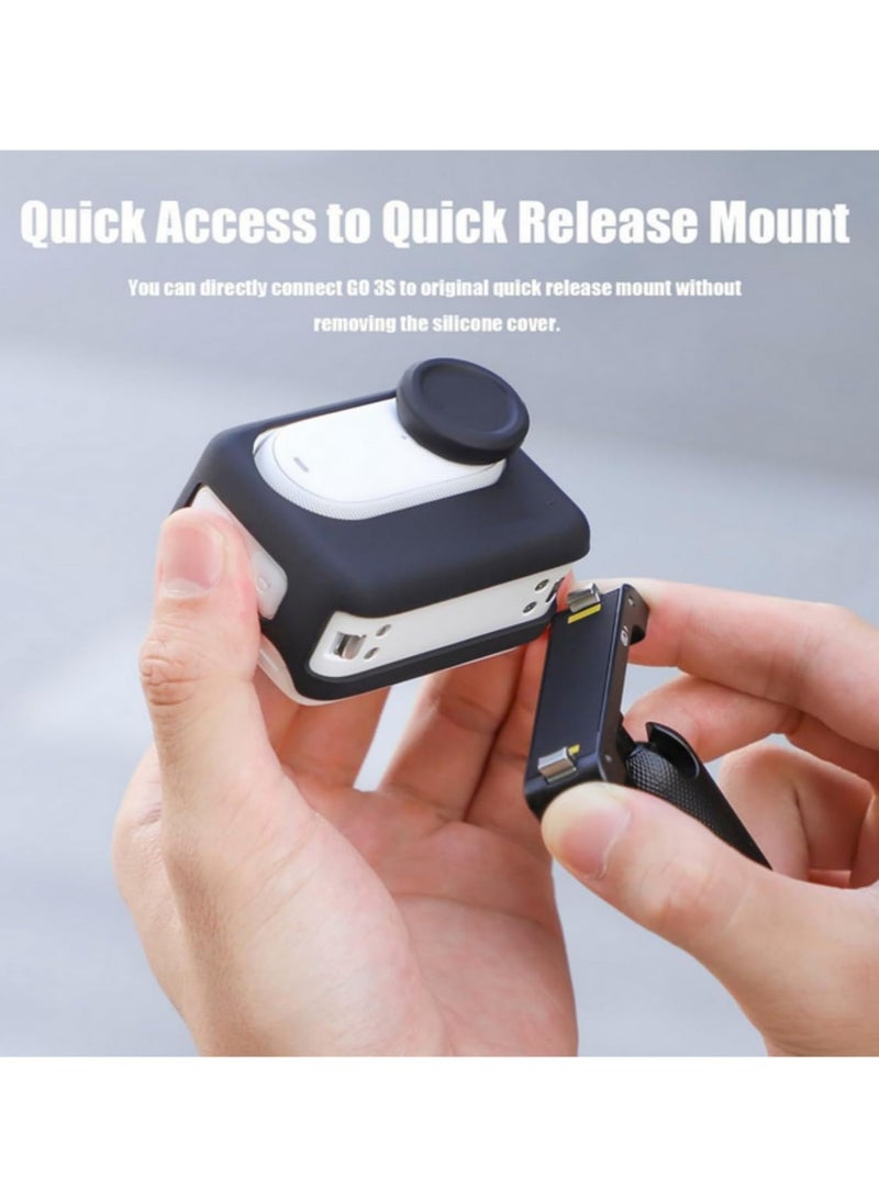 Soft Case with Lens Cap Rubber Shell Silicone Protective Case Housing Protector For Insta360 Go 3S Thumb Camera Accessories Black - Image 4