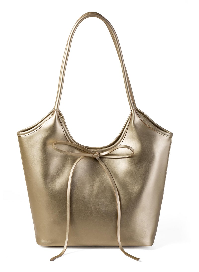 Avilego Vintage French Bow Tote Bag Large Capacity Hobo Bag Shoulder Bag Satchel Purse Chic Underarm Bag for Women Girls - Image 1