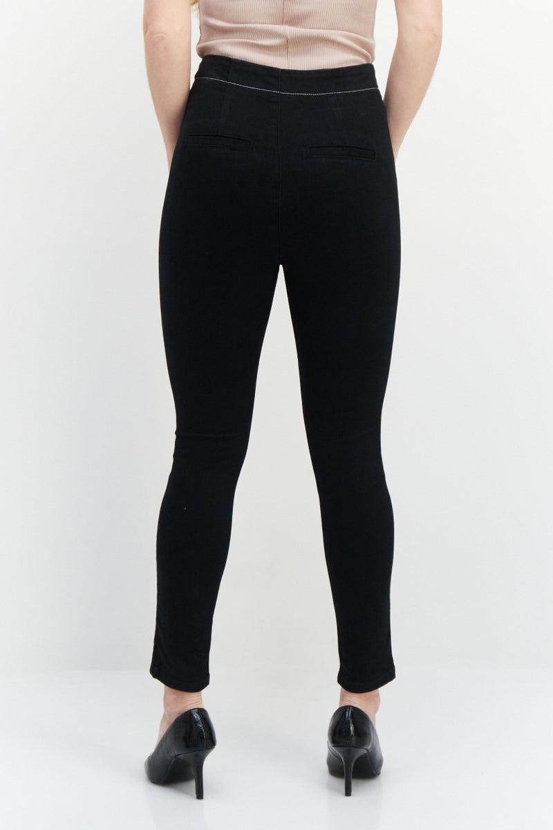 VERO MODA جينز نسائي ضيق مزخرف قابل للتمدد، أسود - Image 4