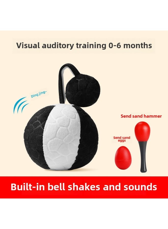 Rattle Baby Can Bite Toys Send Black And White Ball Newborn Baby Old-fashioned Chinese Style 0 To 3-6 Months Rattle-Color:Watch Black And White Ball  (0-6 Months) Send Sand Hammer + Sand Egg - Image 1