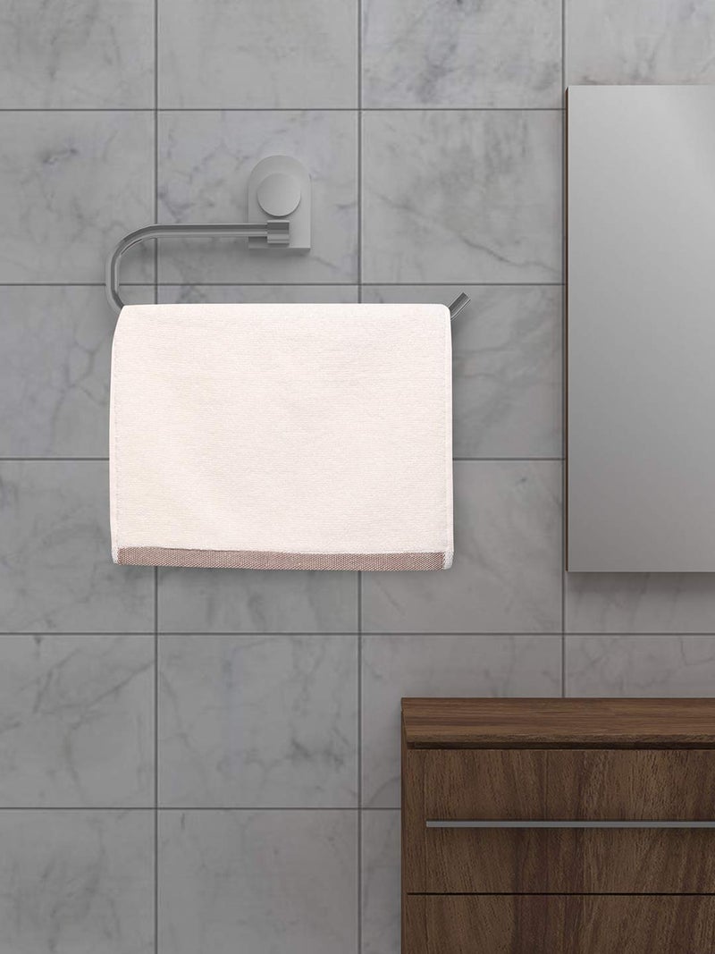 MarkHome 100 Cotton 500 GSM Zero Twist Anti Microbial Treated Simply Soft Face Towel Set of 04 Pcs Ivory - Image 1