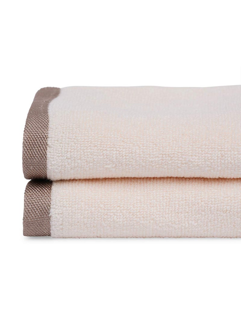 MarkHome 100 Cotton 500 GSM Zero Twist Anti Microbial Treated Simply Soft Face Towel Set of 04 Pcs Ivory - Image 3