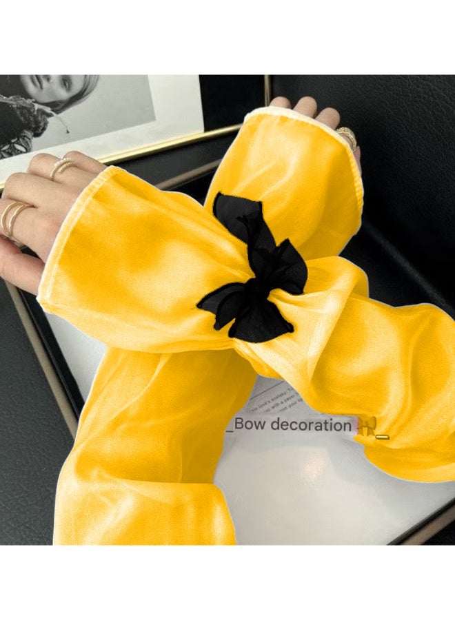 قفازات صيفية بدون أصابع للنساء، قفازات فضفاضة للحماية من الشمس، ربطة عنق رقيقة من الجليد - Image 3