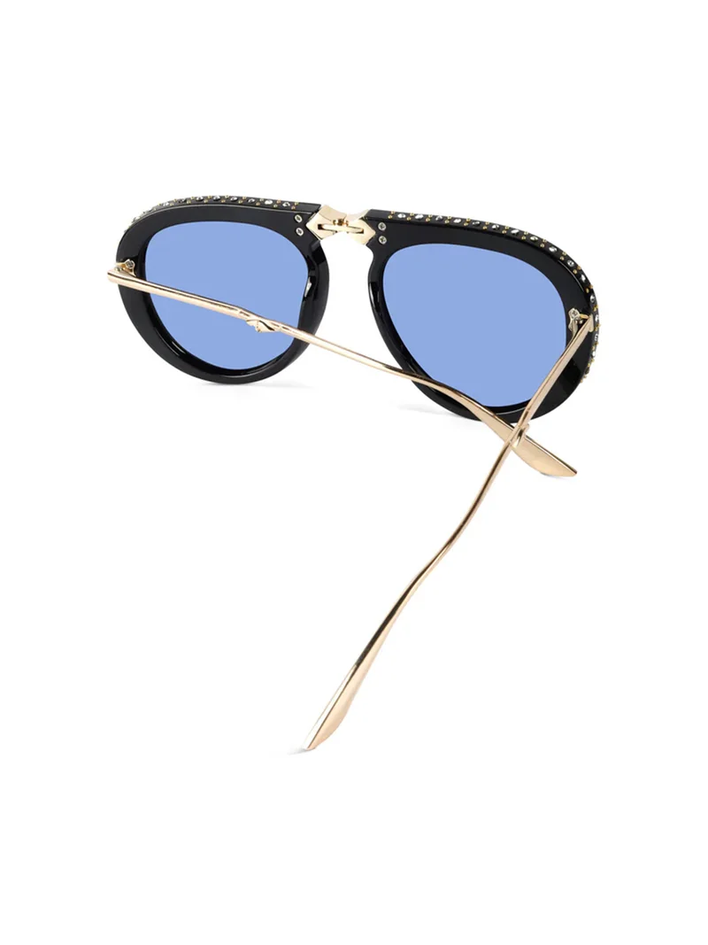 Woggles Red Pappy Crystara Blue Aviator Sunglassrs