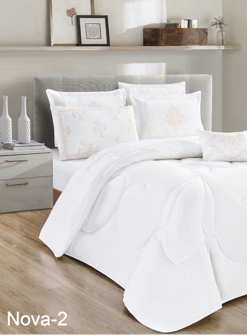 ريد روز طقم لحاف سرير نفرين ومكون من 7 قطع مصنوع من الـمايكروفايبر - مقاس 240 × 260 سم - Image 3