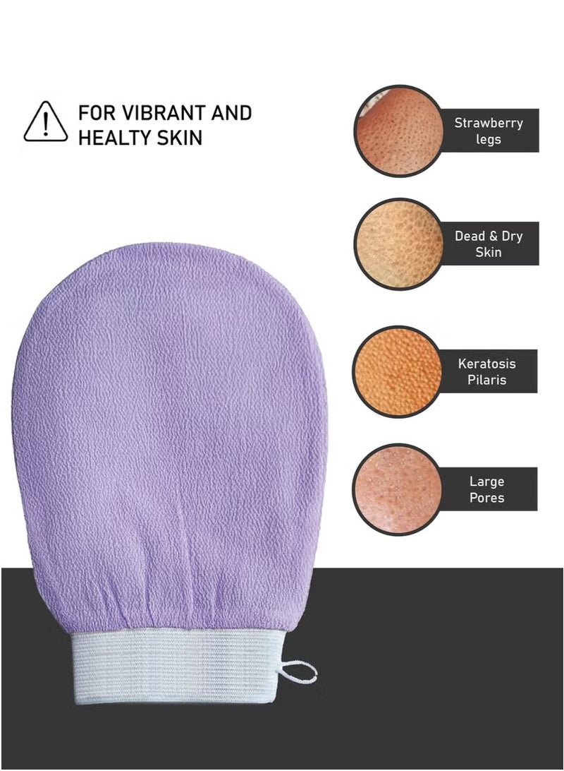 إسكدنيا قفازات حمام منشفة رملية ناعمة طبقة واحدة تدليك مزدوج الجوانب فرك الظهر حمام منشفة تقشير، فرك، أرجواني - Image 5