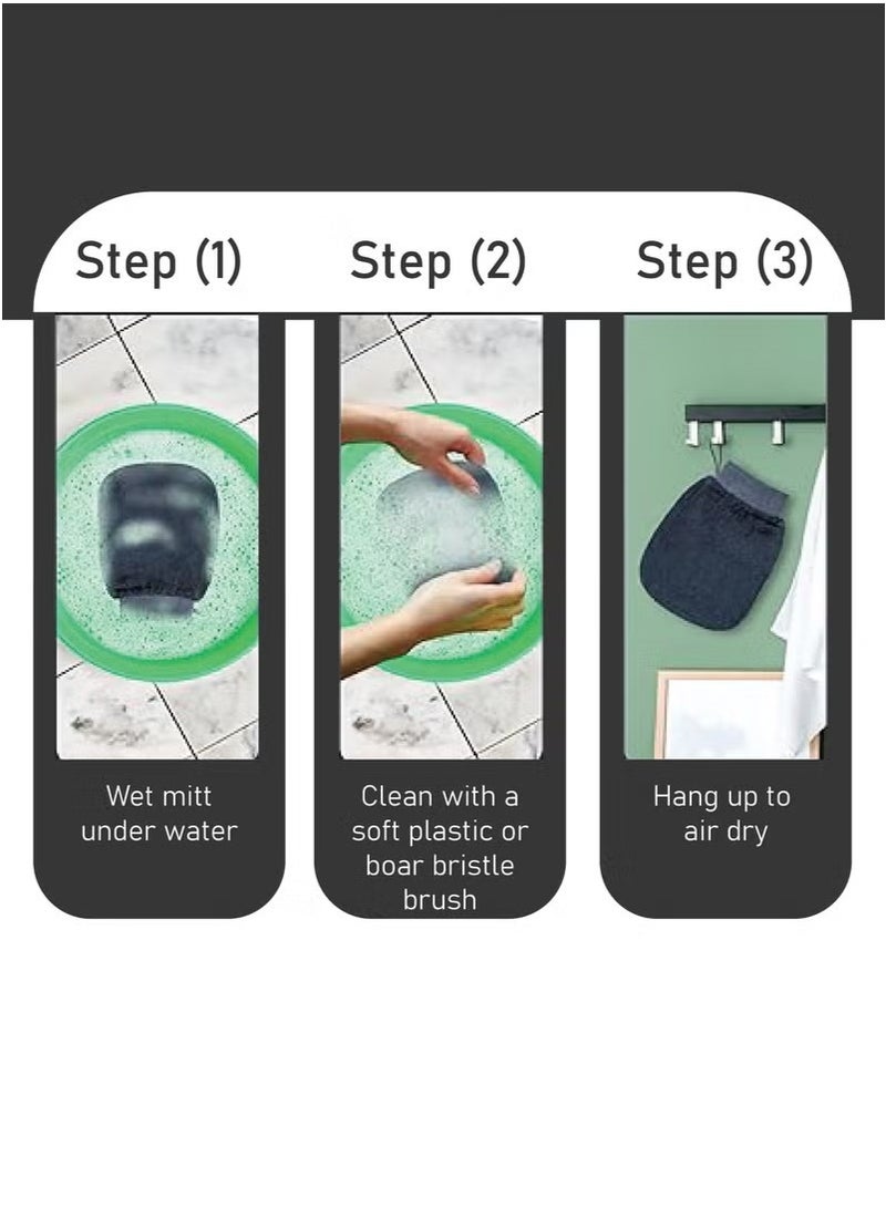 إسكدنيا قفازات حمام منشفة رملية ناعمة طبقة واحدة تدليك مزدوج الجوانب فرك الظهر حمام منشفة تقشير، فرك، أرجواني - Image 2