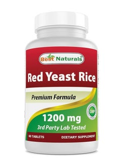 Red Yeast Rice 1200 Mg Tablet for Healthy Cholesterol Level, 60 Count