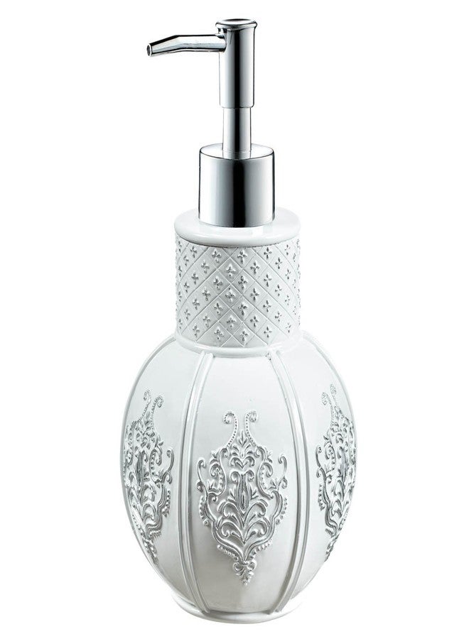Creative Scents Vintage White Hand Soap Dispenser for Bathroom - Decorative antiquated Lotion Dispenser with Durable Pump, Elegant French Fleur de lis Style Liquid Soap Dispenser for Bathroom Decor - Image 1