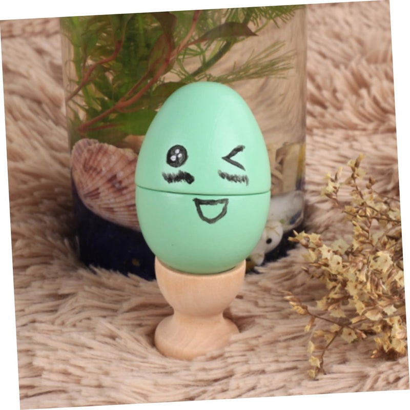 Wooden Egg Holder Set Of 6 Natural Wood Kitchen Counter Fridge Storage For Cooking Serving - Image 5