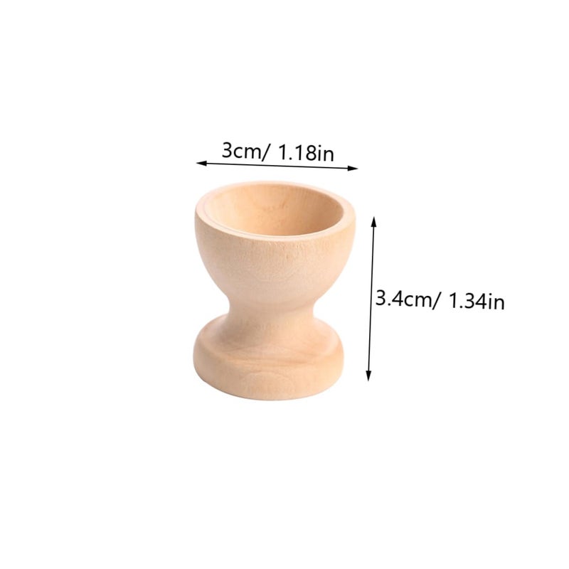 Wooden Egg Holder Set Of 6 Natural Wood Kitchen Counter Fridge Storage For Cooking Serving - Image 3