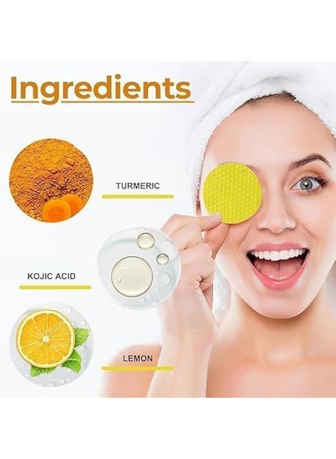 Turmeric Cleansing Pads with Kojic Acid, Vitamin B5 and C, Lemon Chamomile for Face, 60 Pieces - Image 2