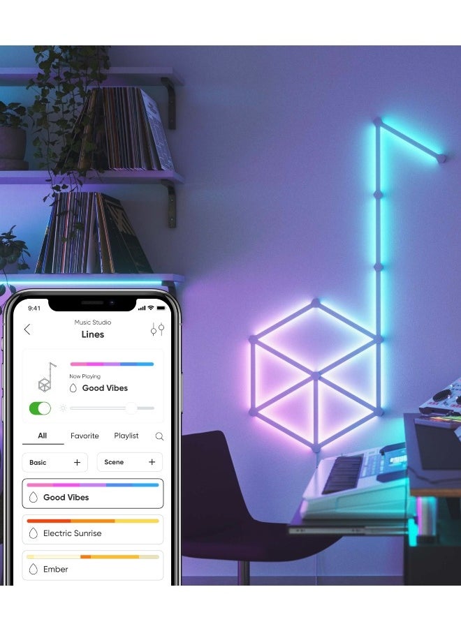 نانوليف - خطوط كاتب كيت - الذكية واي فاي LED لوحة النظام مع مصور الموسيقى - 15 حزمة المملكة المتحدة - أبيض - Image 1