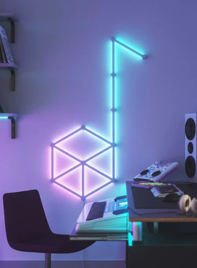 Nanoleaf Lines Starter Kit - 15 Pack - Smart WiFi LED Light System w/ Music Visualizer, Instant Wall Decoration, Home or Office Use, 16M+ Colors, Low Energy Consumption | Gaming Lights