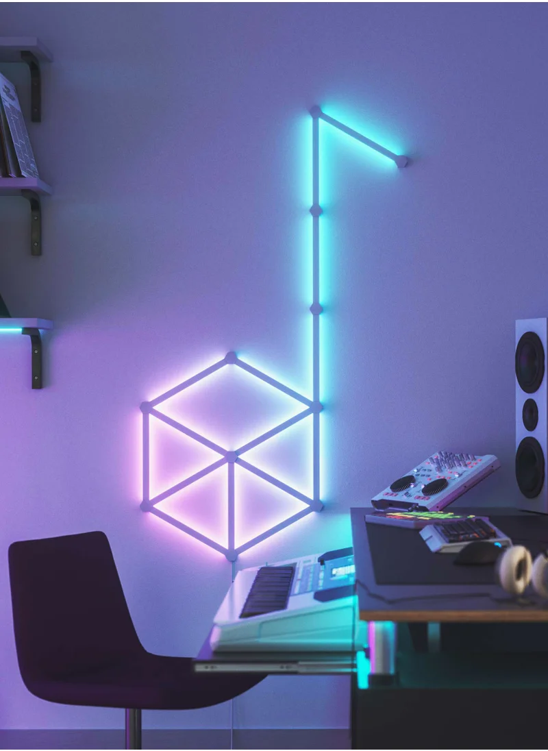 Nanoleaf Lines Starter Kit - 15 Pack - Smart WiFi LED Light System w/ Music Visualizer, Instant Wall Decoration, Home or Office Use, 16M+ Colors, Low Energy Consumption | Gaming Lights