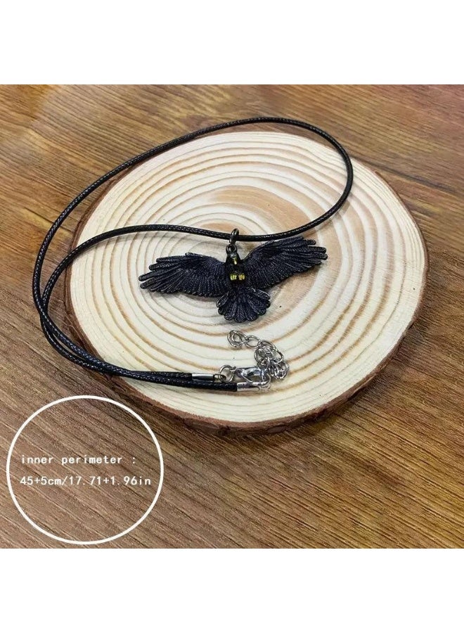 Eagle Falcon Pendant Necklace with Spread Wings Design - Image 3