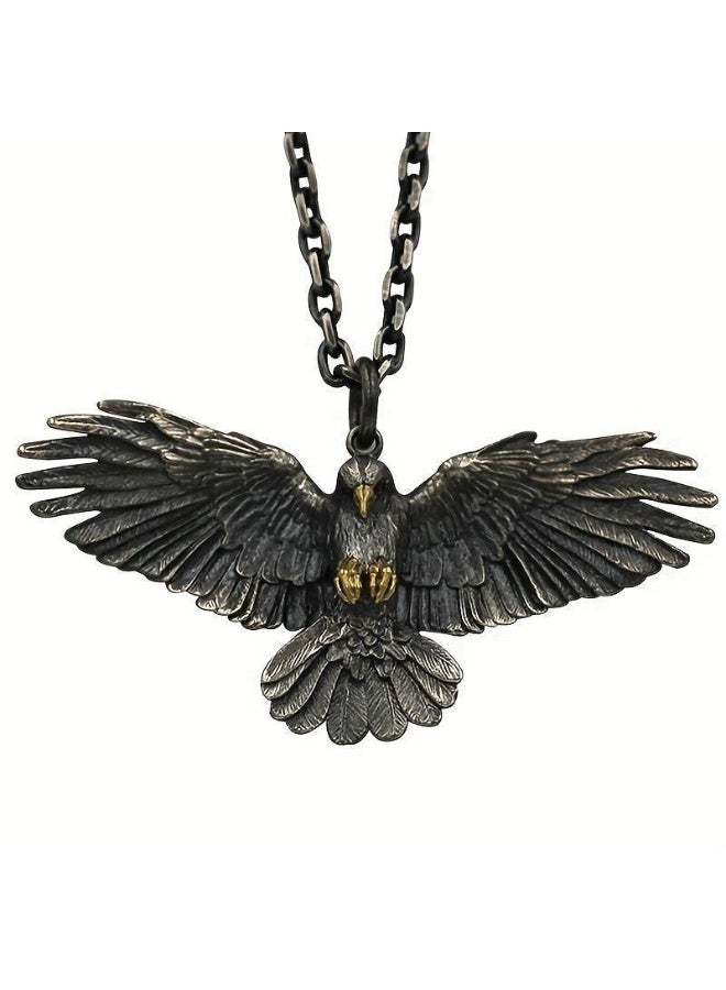 Eagle Falcon Pendant Necklace with Spread Wings Design - Image 1