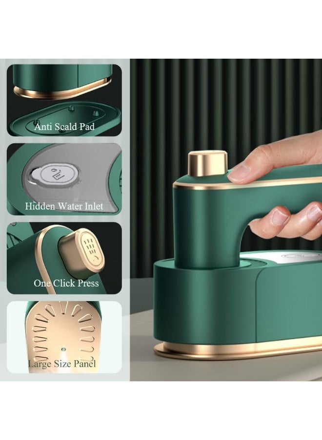 MUMO Portable Handheld Garment Iron, Rotary Garment Iron, Dry and Wet Electric Irons, 10S Fast Heating Travel Steamer for Clothes, Wrinkle Remover Steamer, Mini Steam Irons for Home Travel (Green) - Image 2