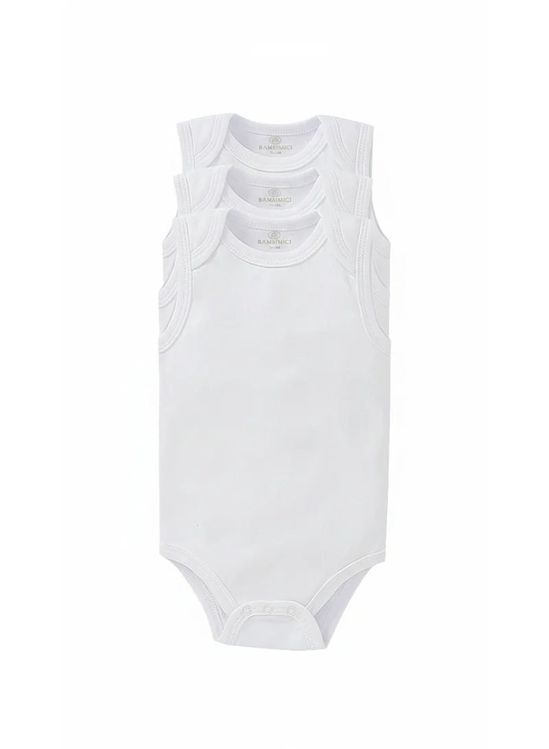 بامبيميسي بودي سوت أساسي أبيض  قطع بأكمام قصيرة